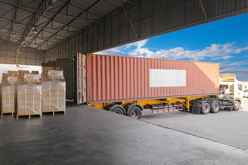 Descarga de carga de camiones de contenedores en Turquía